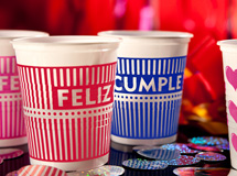 Vasos Cotill&oacute;n Feliz Cumple Plastivas